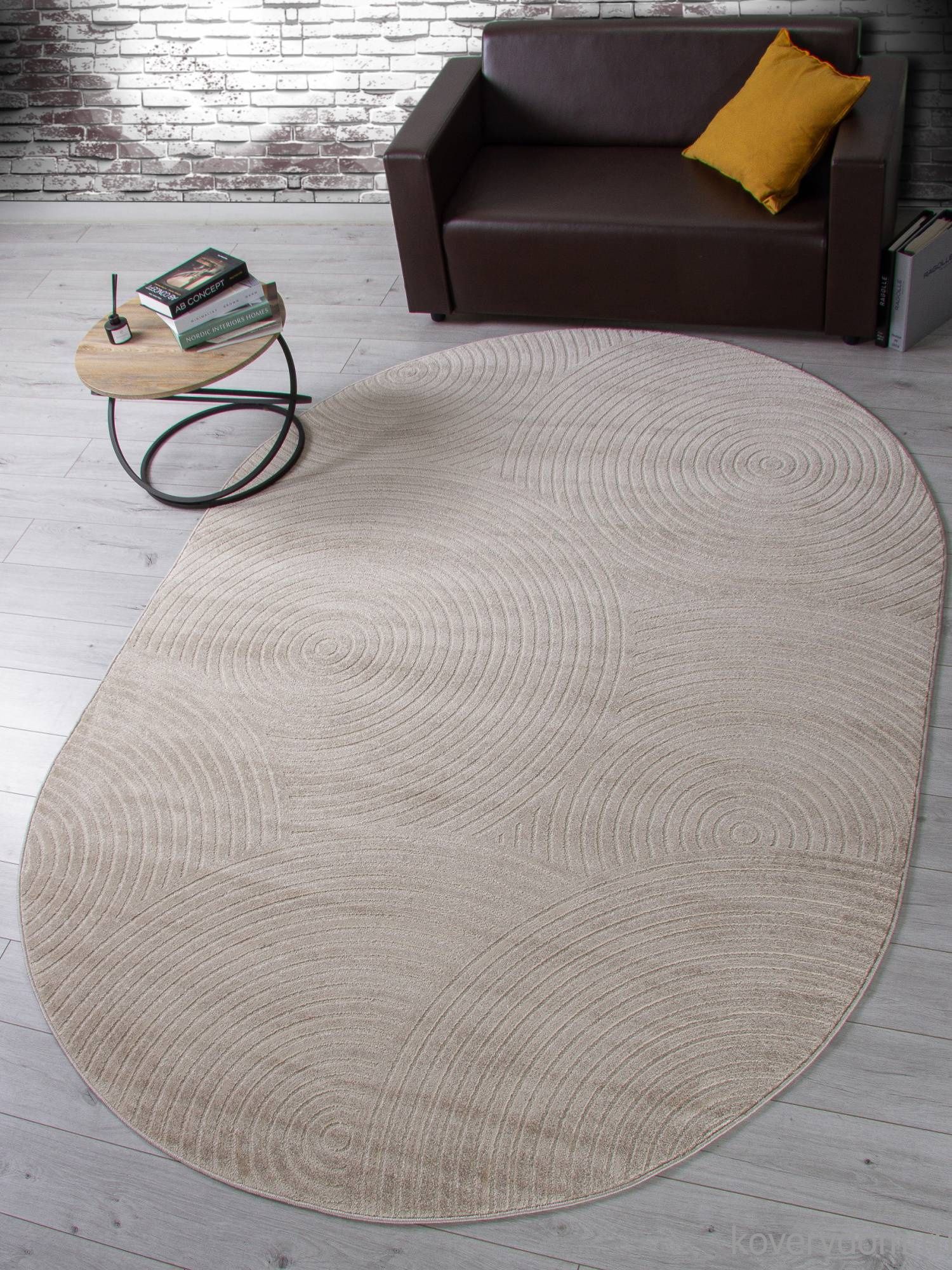 Ковер DIOS F410 LIGHT BEIGE Овал