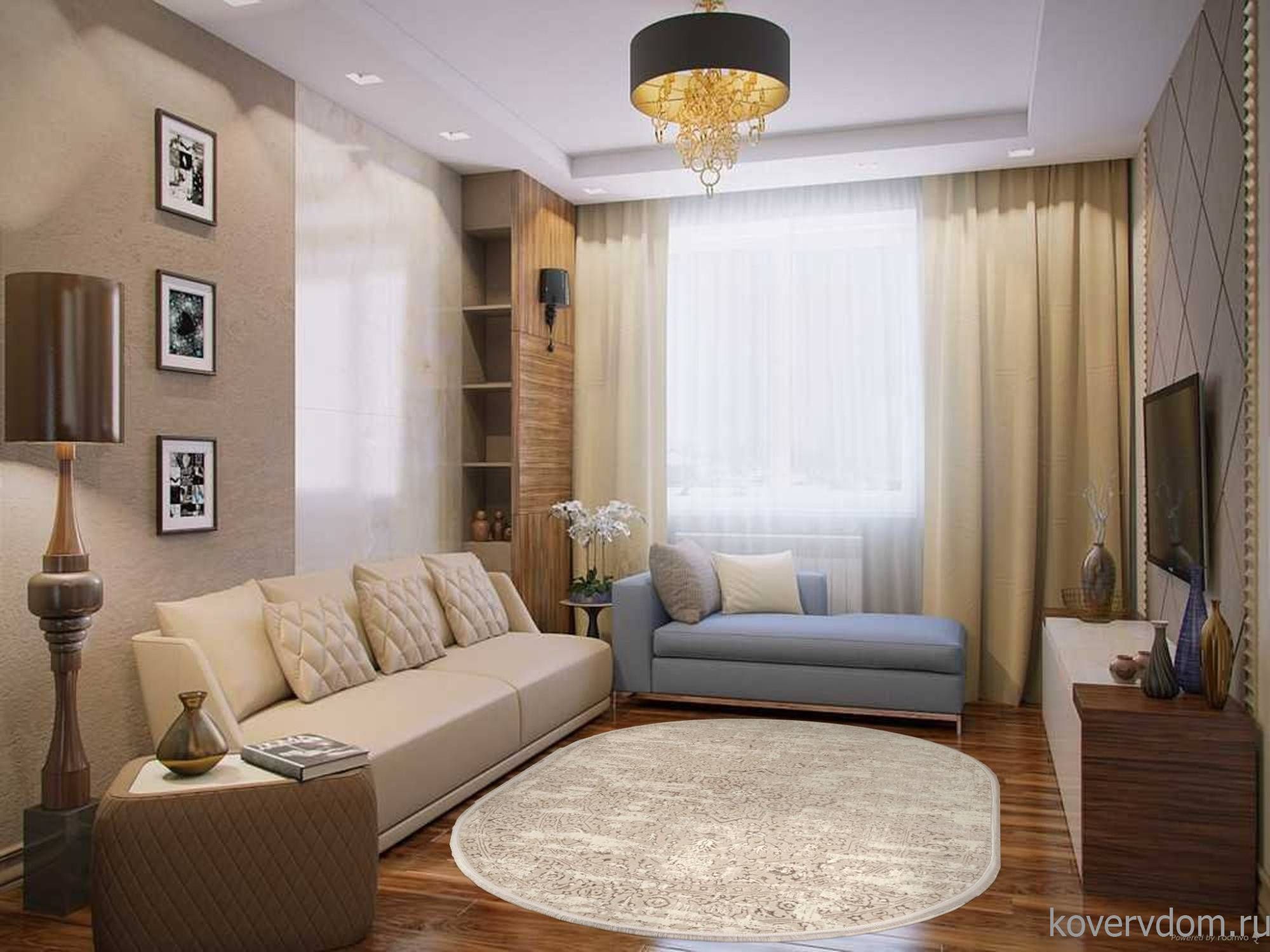 Ковер MIKONOS F584AC CREAM / KAHVE Овал Ковер MIKONOS F584AC CREAM / KAHVE Овал