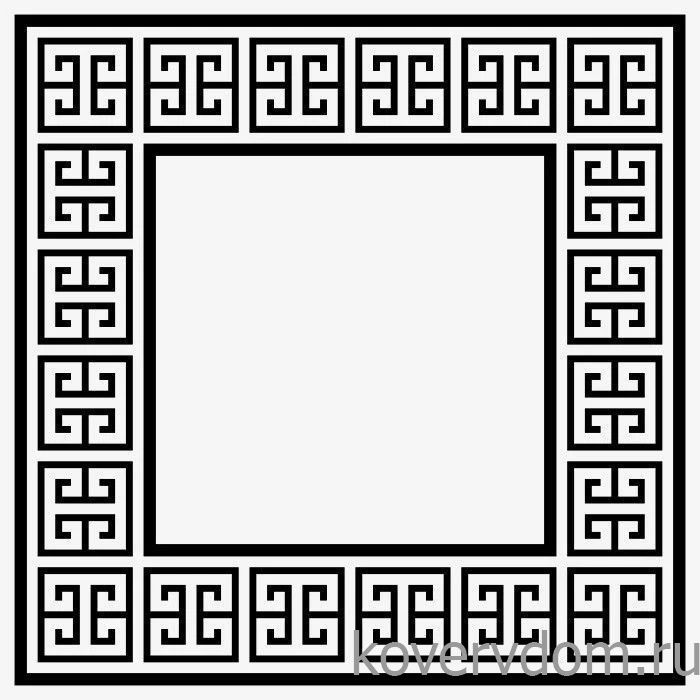 Ковер ручной работы МЕАНДР white and black Ковер ручной работы МЕАНДР white and black