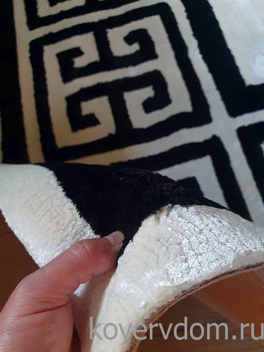 Ковер ручной работы МЕАНДР white and black Ковер ручной работы МЕАНДР white and black