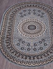 Ковер голубой SIERRA-A D504 BLUE-BROWN 2 Овал