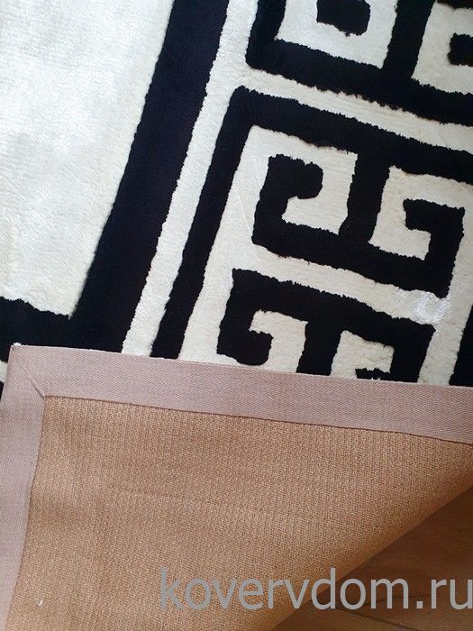 Ковер ручной работы МЕАНДР white and black Ковер ручной работы МЕАНДР white and black