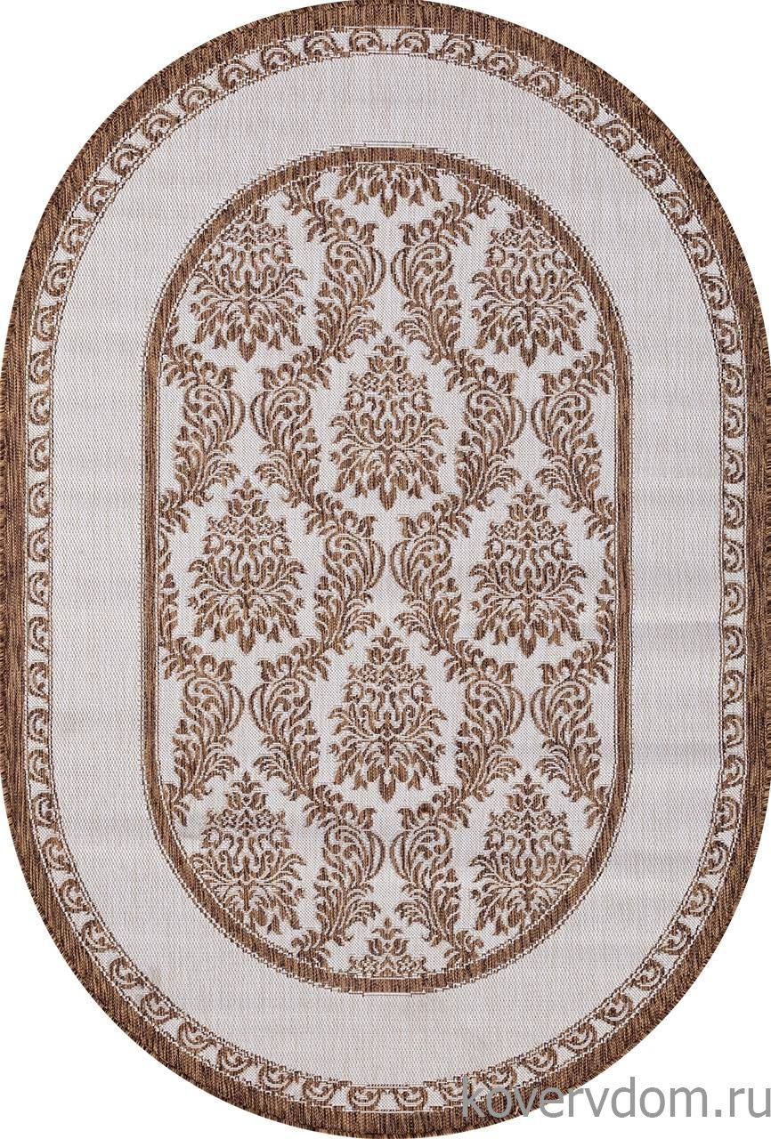 Ковер циновка VEGAS S001 CREAM-BROWN Овал Ковер циновка VEGAS S001 CREAM-BROWN Овал