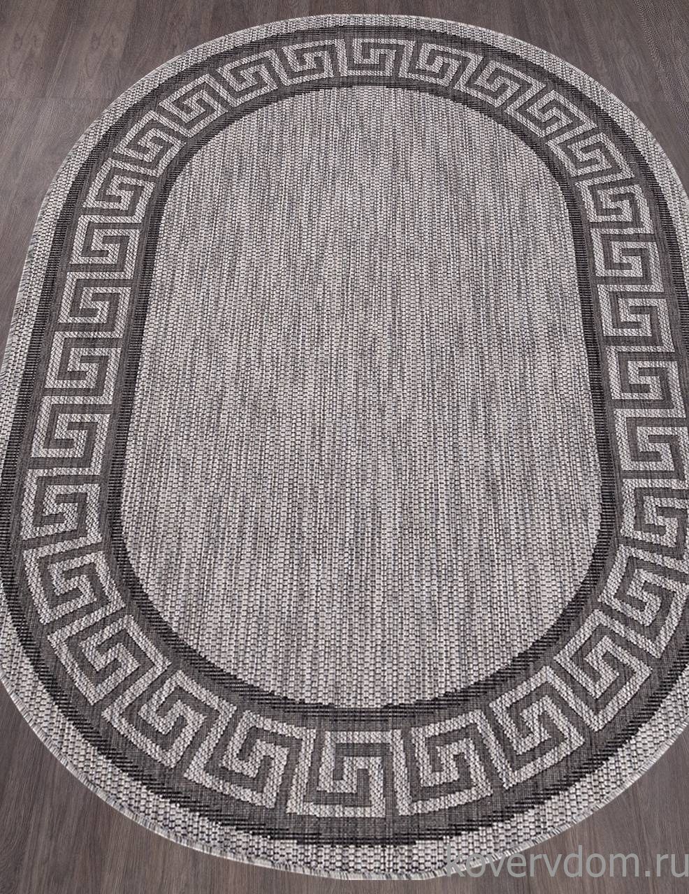 Ковер циновка VEGAS S002 GRAY-BLACK Овал Ковер циновка VEGAS S002 GRAY-BLACK Овал