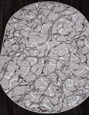 Ковер SILVER-A F389 GRAY Овал