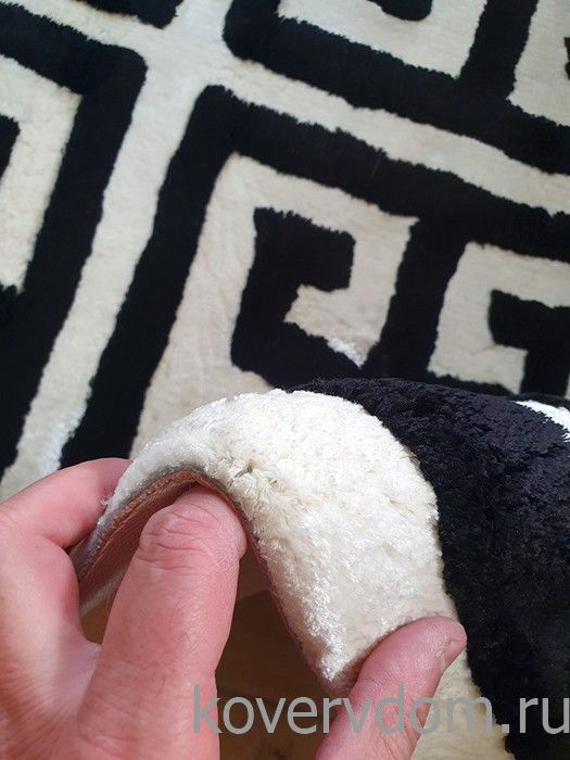 Ковер ручной работы МЕАНДР white and black Ковер ручной работы МЕАНДР white and black